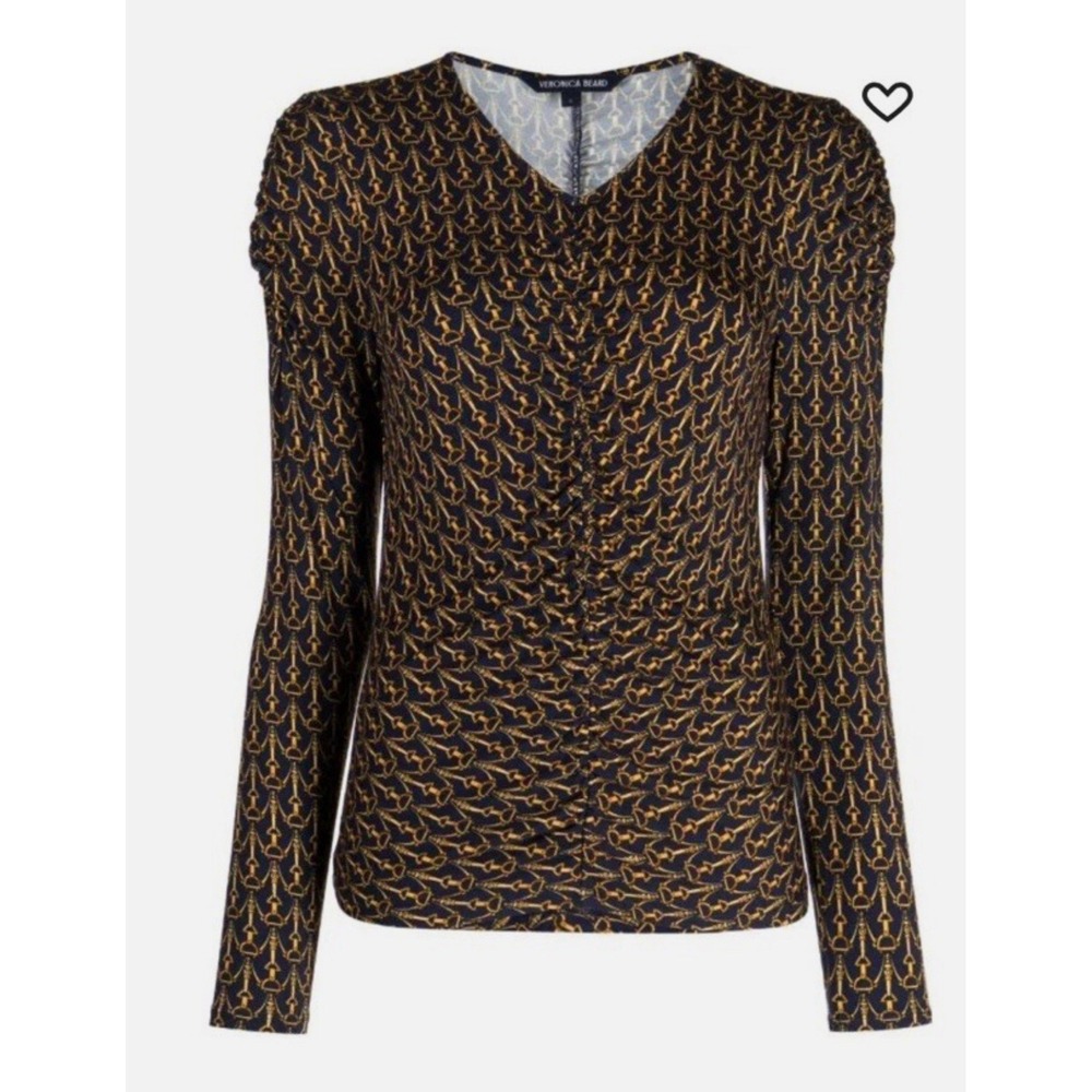 VERONICA BEARD "Neeta" Top  Navy Multicolor $198‎ XS
